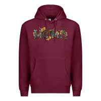 Burgundy western mama with highland cow Premium Hoodie - RanaPortraitStore