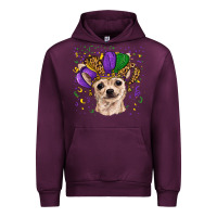Mauve Wine mardi gras hat chihuahua Urban Hoodie - RanaPortraitStore