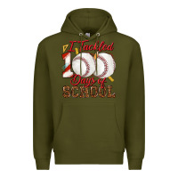 Army Green i tackled 100days of school baseball Premium Hoodie - texasbilliewilder