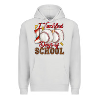 Dove Grey i tackled 100days of school baseball Premium Hoodie - texasbilliewilder