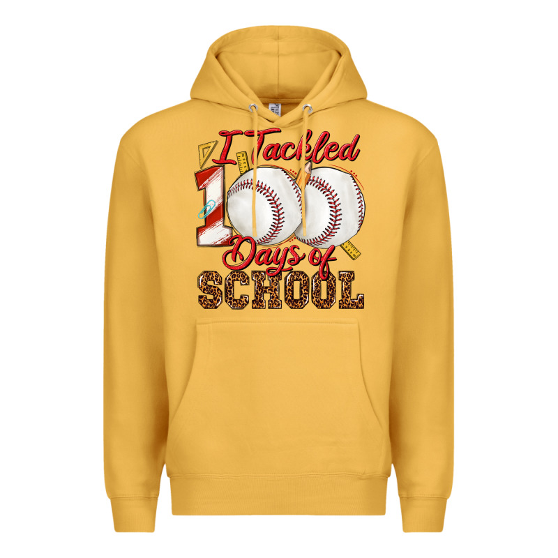 I Tackled 100days Of School Baseball Premium Hoodie by texasbilliewilder | Teevron