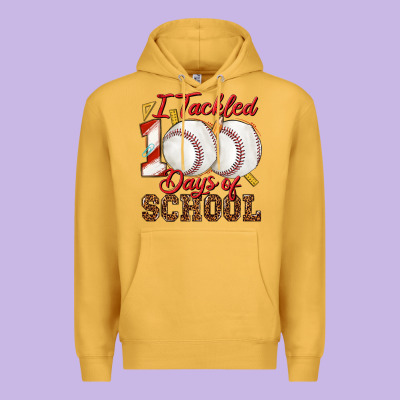 I Tackled 100days Of School Baseball Premium Hoodie Designed By Texasbilliewilder