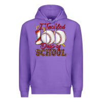 Purple i tackled 100days of school baseball Premium Hoodie - texasbilliewilder