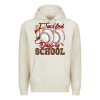 Oatmeal Heather i tackled 100days of school baseball Premium Hoodie - texasbilliewilder