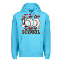 Ocean Blue i tackled 100days of school baseball Premium Hoodie - texasbilliewilder