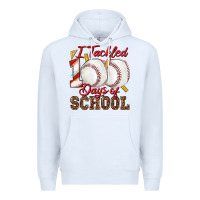 White i tackled 100days of school baseball Premium Hoodie - texasbilliewilder