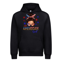 Black all american girl messy bun Urban Hoodie - texasbilliewilder