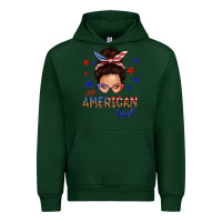 Forest Green all american girl messy bun Urban Hoodie - texasbilliewilder