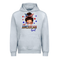 Heather Grey all american girl messy bun Urban Hoodie - texasbilliewilder