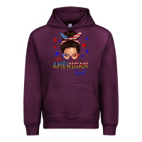 Mauve Wine all american girl messy bun Urban Hoodie - texasbilliewilder