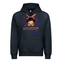 Navy all american girl messy bun Urban Hoodie - texasbilliewilder