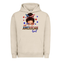 Pigment French Oak all american girl messy bun Urban Hoodie - texasbilliewilder