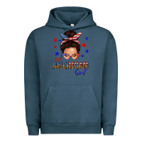 Pigment Midnight Navy all american girl messy bun Urban Hoodie - texasbilliewilder