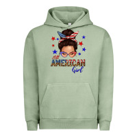 Pigment Oil Green all american girl messy bun Urban Hoodie - texasbilliewilder
