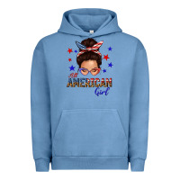 Pigment Pebble Blue all american girl messy bun Urban Hoodie - texasbilliewilder