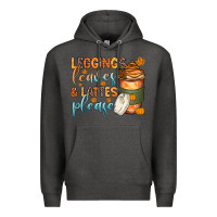 Charcoal Heather leggins leaves and lattes Premium Hoodie - Zillion Design Studio
