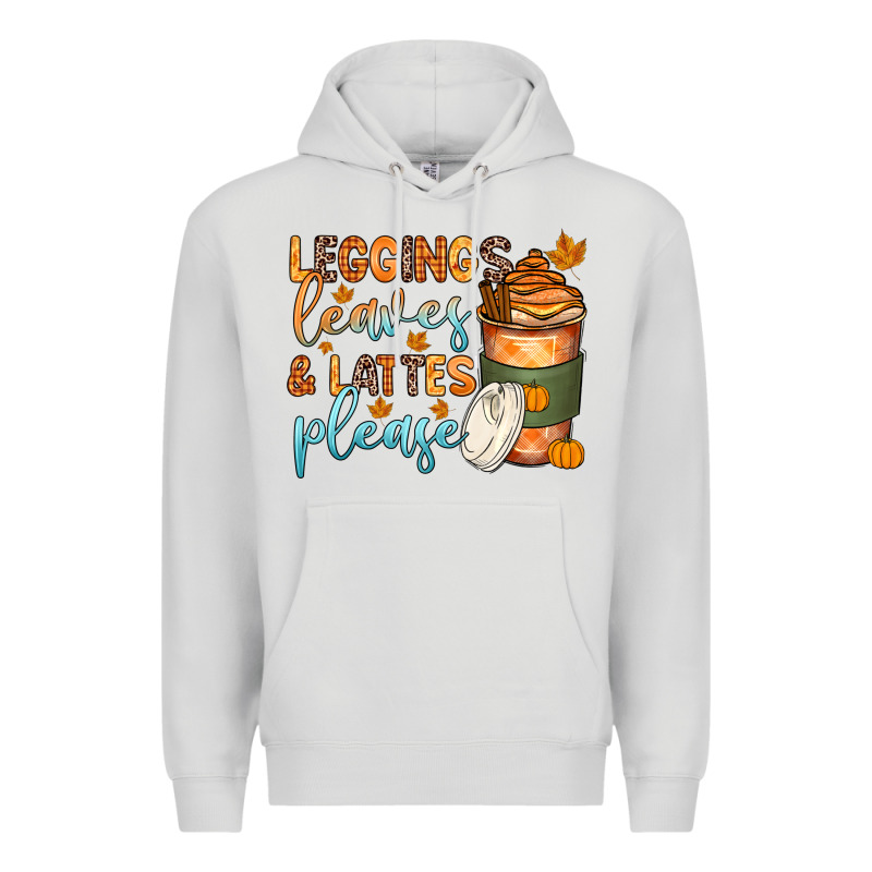 Leggins Leaves And Lattes Premium Hoodie by Zillion Design Studio | Teevron