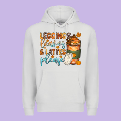Leggins Leaves And Lattes Premium Hoodie Designed By Zillion Design Studio