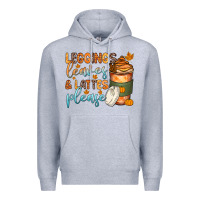 Heather Grey leggins leaves and lattes Premium Hoodie - Zillion Design Studio