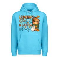 Ocean Blue leggins leaves and lattes Premium Hoodie - Zillion Design Studio