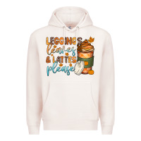 Pale Pink leggins leaves and lattes Premium Hoodie - Zillion Design Studio