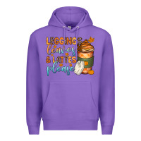 Purple leggins leaves and lattes Premium Hoodie - Zillion Design Studio