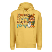 Antique Gold leggins leaves and lattes Premium Hoodie - Zillion Design Studio