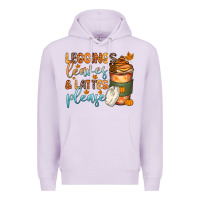 Lilac leggins leaves and lattes Premium Hoodie - Zillion Design Studio