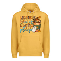 Mustard leggins leaves and lattes Premium Hoodie - Zillion Design Studio