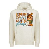 Oatmeal Heather leggins leaves and lattes Premium Hoodie - Zillion Design Studio