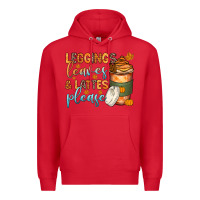 Red leggins leaves and lattes Premium Hoodie - Zillion Design Studio