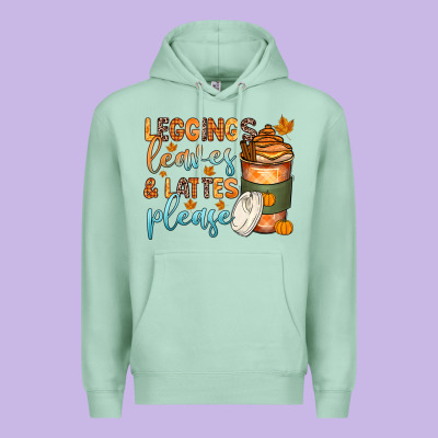 Leggins Leaves And Lattes Premium Hoodie Designed By Zillion Design Studio