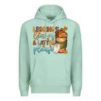 Seafoam leggins leaves and lattes Premium Hoodie - Zillion Design Studio