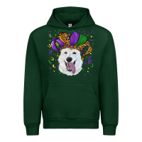Foreset Green mardi gras hat  white shepherd Urban Hoodie - RanaPortraitStore