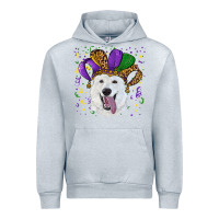 Heather Grey mardi gras hat  white shepherd Urban Hoodie - RanaPortraitStore