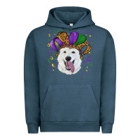 Pigment Midnight Navy mardi gras hat  white shepherd Urban Hoodie - RanaPortraitStore