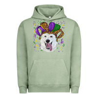Pigment Oil Green mardi gras hat  white shepherd Urban Hoodie - RanaPortraitStore
