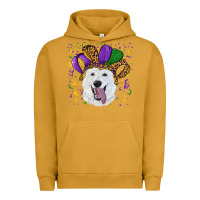 Pigment Peanut Butter mardi gras hat  white shepherd Urban Hoodie - RanaPortraitStore