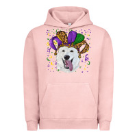 Pigment Salmon mardi gras hat  white shepherd Urban Hoodie - RanaPortraitStore