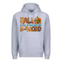 Heather Grey fall is my second favorite f word Premium Hoodie - Zillion Design Studio