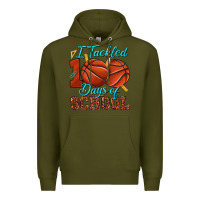 Army Green i tackled 100days of school basketball Premium Hoodie - texasbilliewilder