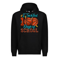 Black i tackled 100days of school basketball Premium Hoodie - texasbilliewilder