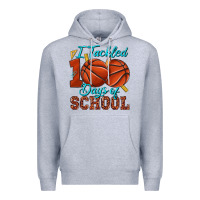 Heather Grey i tackled 100days of school basketball Premium Hoodie - texasbilliewilder