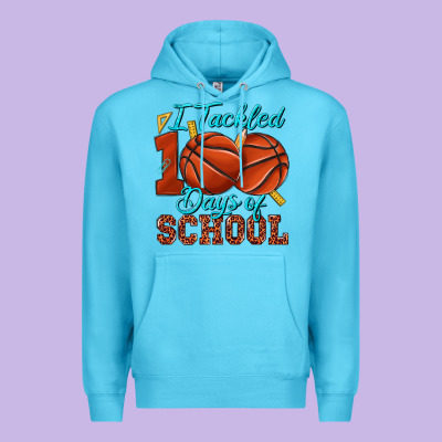 I Tackled 100days Of School Basketball Premium Hoodie Designed By Texasbilliewilder
