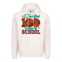 Pale Pink i tackled 100days of school basketball Premium Hoodie - texasbilliewilder