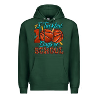 Sports Green i tackled 100days of school basketball Premium Hoodie - texasbilliewilder