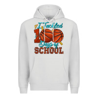 Dove Grey i tackled 100days of school basketball Premium Hoodie - texasbilliewilder