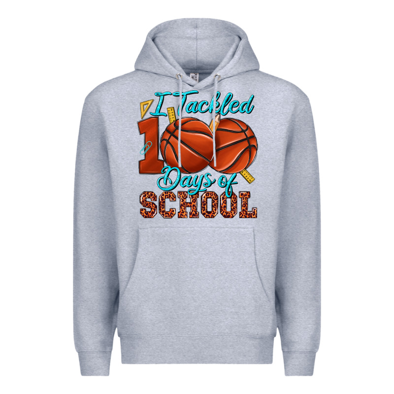 I Tackled 100days Of School Basketball Premium Hoodie by texasbilliewilder | Teevron