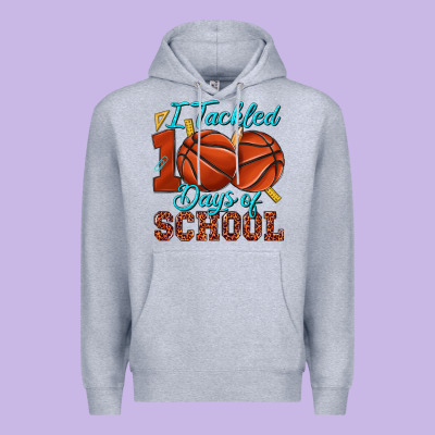 I Tackled 100days Of School Basketball Premium Hoodie Designed By Texasbilliewilder