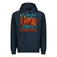 Navy i tackled 100days of school basketball Premium Hoodie - texasbilliewilder